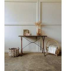 Table à manger bistro en bois et fonte Denise N°106- Produit chiné Debongout