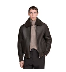 Blouson en peau lainée Sandro