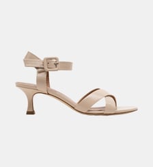 Rosalia - Sandales En Cuir Nappa Verni Souple Beige Parallèle