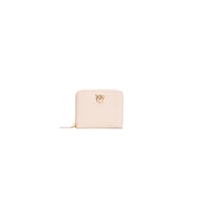 Portefeuille carré à contour zippé en cuir Pinko