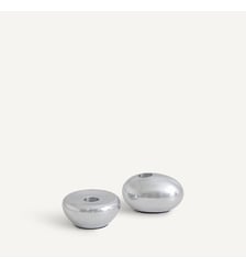 Lot de 2 bougeoirs galet chromé AM.PM