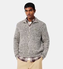 Pull zippé laine maille moulinée Lacoste