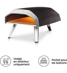 Four à pizza gaz Koda 12 noir pizza 30 cm, préchauffage 15 min, de 280 à 500°C OONI