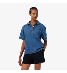 Polo oversize denim léger Lacoste