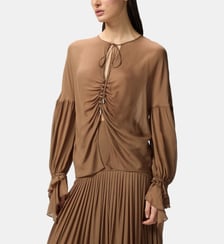 Blouse fluide à fronces et poignets volantés Pinko
