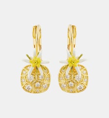 Boucles d'oreilles dormeuses fleur d'edelweiss et oxydes de zirconium Les Néréides