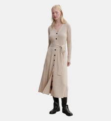 Robe longue à côtes en cachemire et soie Bompard