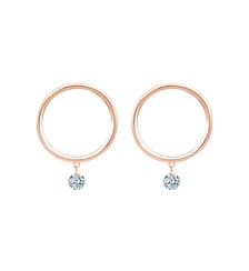 Boucles d'oreilles EXCENTRIQUE - 2 diamants, poids total 0,30ct approx. - Or rose 750‰ La Brune & La Blonde