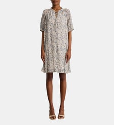 Robe asymétrique à fleurs et lurex - ARIANA Pablo