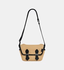 Petit sac bandoulière Solveig en toile coton et cuir lisse Le Tanneur