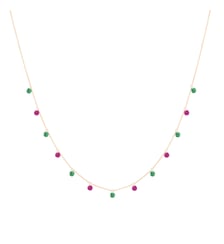 Collier Rivière CONFETTI -  Rubis et émeraudes - Or rose 750‰ La Brune & La Blonde