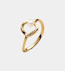 Bague Cercle Pavé de Forme Organique & Perle de Culture d'Eau Douce Traitée Pandora