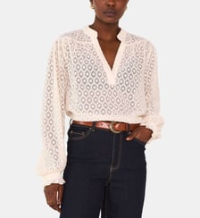 Blouse Col V Brodée En Coton Daniela Maison 123