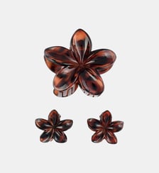 Set de 3 pinces cheveux fleurs tropicales écaille Balaboosté