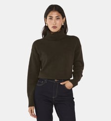 Pull Kaki À Manches Longues En Laine Mélangée Arnold Maison 123