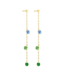 Pendants d'oreilles CONFETTI RIO - Saphirs bleus et tsavorites - Or jaune 750‰ La Brune & La Blonde