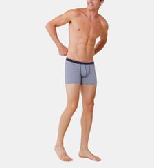 Boxer long marinière bleu en coton Le Slip Francais