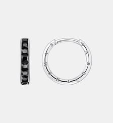 Créoles pierres noires pavé Thomas Sabo