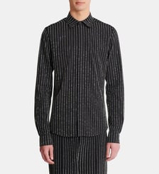 Chemise en coton à rayures avec Crystal Balmain
