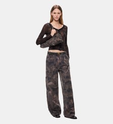 Pantalon en coton à motif camouflage floral Pinko