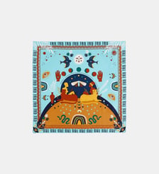 Foulard moyen coloré effet soyeux en polyester recyclé MOONCHILD Wild