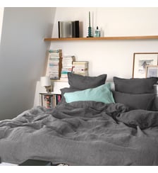 Housse de couette en lin lavé, RÊVE DE LIN Blanc Cerise