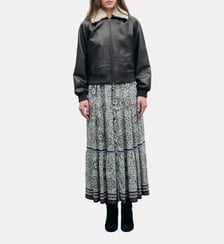 Blouson en cuir à col en fourrure - PAOLA Gerard Darel
