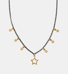 Collier bicolore en argent 925 plaqué or jaune 18 carats à motifs étoiles Aristocrazy