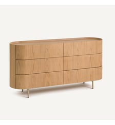 Commode 6 tiroirs, chêne et plaqué chêne AM.PM