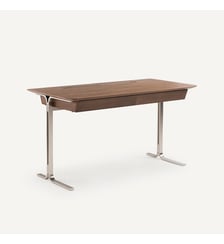 Bureau noyer, plaqué pieds nickel satiné AM.PM