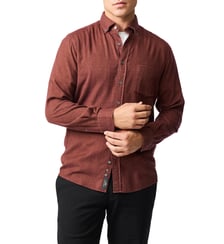 Chemise unie slim en coton et lyocell manches longes Barrhill Rodd & Gunn