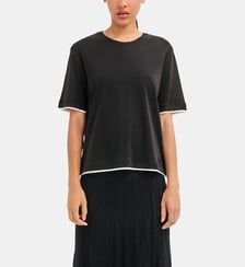 T-shirt bicolore en coton et lyocell - BELIE Pablo