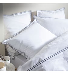 Taie d'oreiller en percale de coton, SIMPLICITÉ CHIC Blanc Cerise