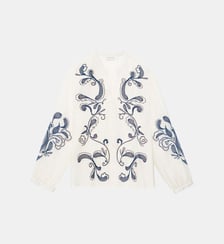 Blouse manches longues col v imprimé broderie BEYTA La Petite Etoile