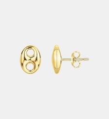 Boucles d'oreilles clous Grain de café Doré en Acier 316L Phebus