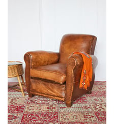 Fauteuil club en cuir Ernest N°1103- Produit chiné Debongout