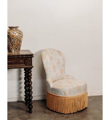 Fauteuil crapaud en jacquard fleuri Ernest N°1609- Produit chiné Debongout