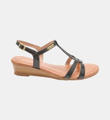 Sandales compensées en cuir HACTRESS Les Tropeziennes par M. Belarbi