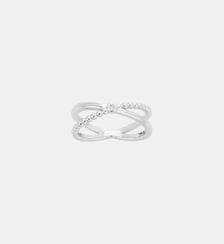 Bague croisée Indécise en Argent avec diamant blanc La Garçonne Diamant