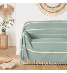 Plaid frangé rayé coton La Redoute Interieurs