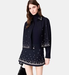 Short trompe-l'oeil avec strass Maje