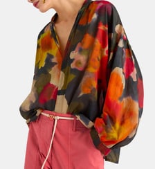 Blouse neblina en voile de coton imprimé Momonì