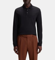 Polo en coton biologique avec logo brodé BOSS