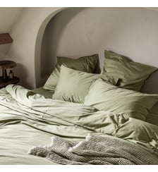 Housse de Couette en satin de coton lavé, RÊVE SATINÉ Blanc Cerise