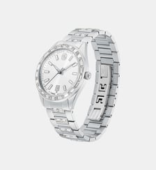 Montre Matrix date, Fabriqué en Suisse, Bracelet en métal, Ton or rose, Finition mix de métal Swarovski