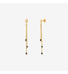 Boucles d'oreilles dorées agate verte - milady Caroline Najman