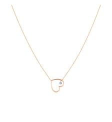 Collier POP EN PLEIN COEUR - Diamant 0,07ct - Or rose 750‰ La Brune & La Blonde
