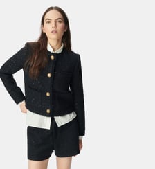 Veste courte effet tweed et sequins brodés Ikks