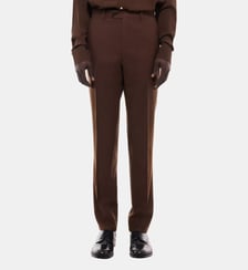 Pantalon de costume ajusté en flanelle Fursac