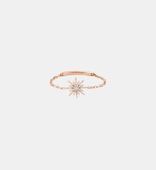 Soleil bague chaîne en or rose Djula